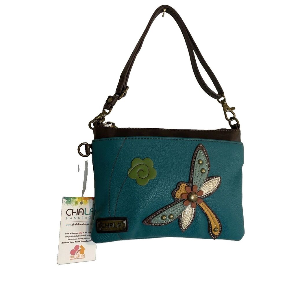 Chala Dragonfly Convertible Clutch, Purse, Xbody NWT 8"x6"x1"